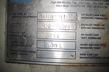 Kiểm tra các thông số của bình chứa khí nén Kiểm tra các thông số của bình chứa khí nén