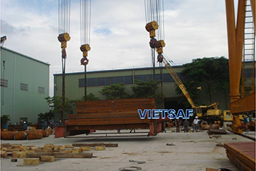 Kiểm định, thử tải cổng trục 200T tại LILAMA Kiểm định cổng trục 200T