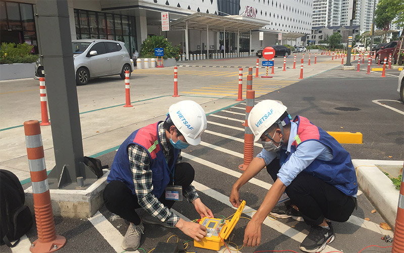 Đo điện trở tiếp địa hệ thống chống sét tại đại siêu thị AEON Long Biên